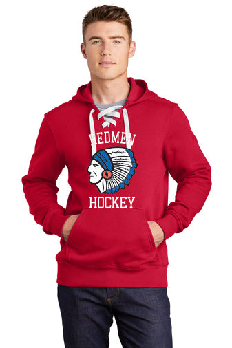 a Holiday Sport-Tek® Lace Up Pullover Hooded Sweatshirt TYSA