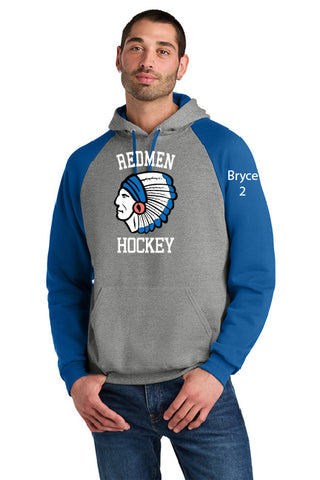 A Jerzees® Unisex NuBlend® Colorblock Raglan Hoodie Sweatshirt TYSA