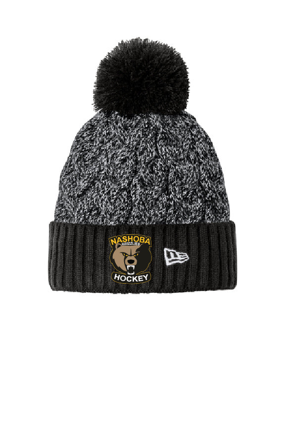 A New Era® Marled Knit Pom Beanie GRIZ